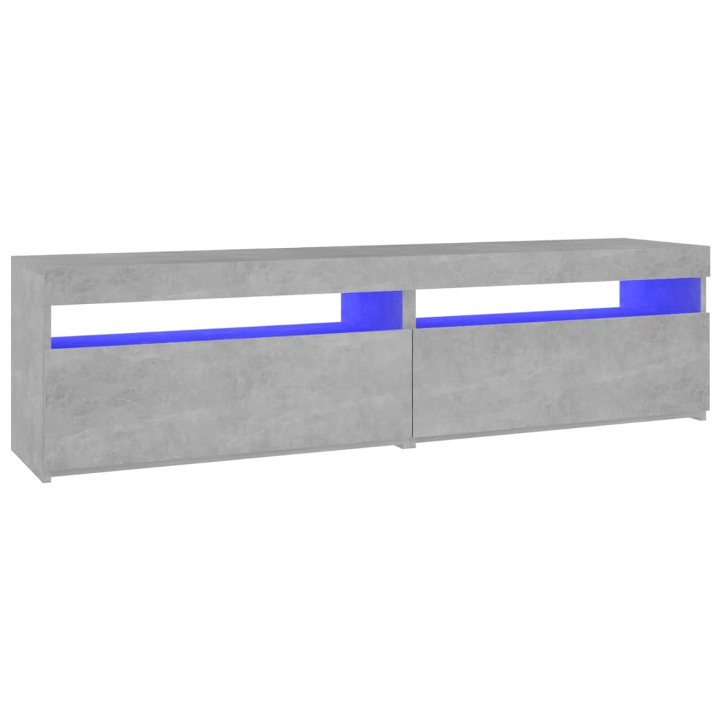 vidaXL Szafki pod TV z LED, 2 szt., szarość betonu, 75x35x40 cm