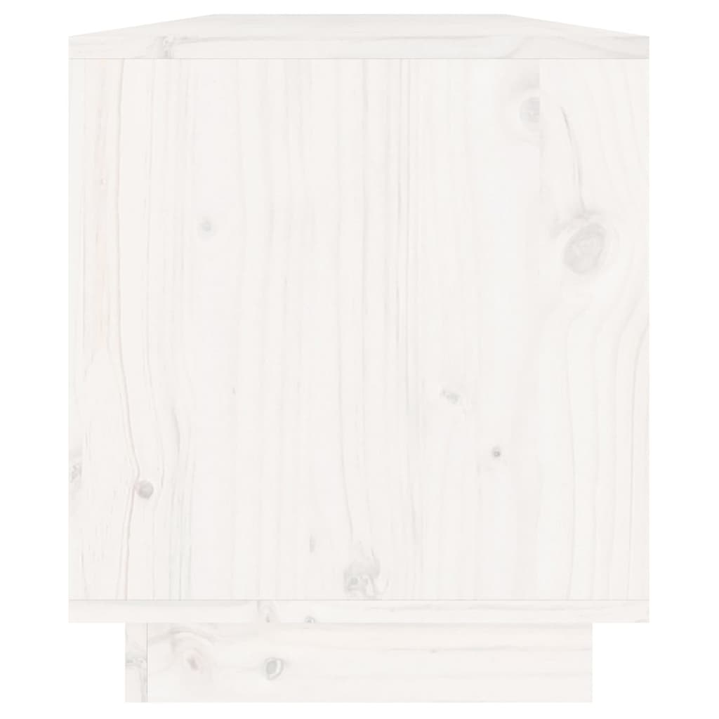 vidaXL Szafka pod TV, biała, 110,5x34x40 cm, lite drewno sosnowe