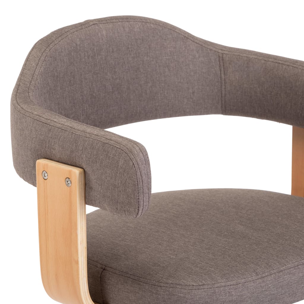 vidaXL Obrotowe krzesła stołowe, 2 szt., taupe, gięte drewno i tkanina