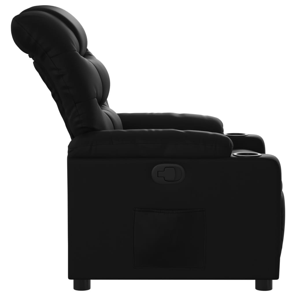 vidaXL Fotel rozkładany, czarny, sztuczna skóra