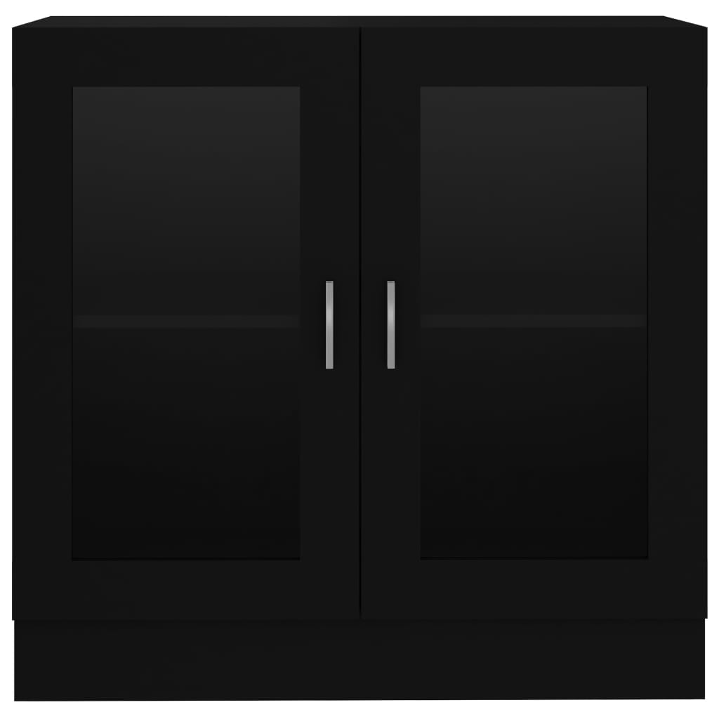 vidaXL Witryna, czarna, 82,5x30,5x80 cm, płyta wiórowa