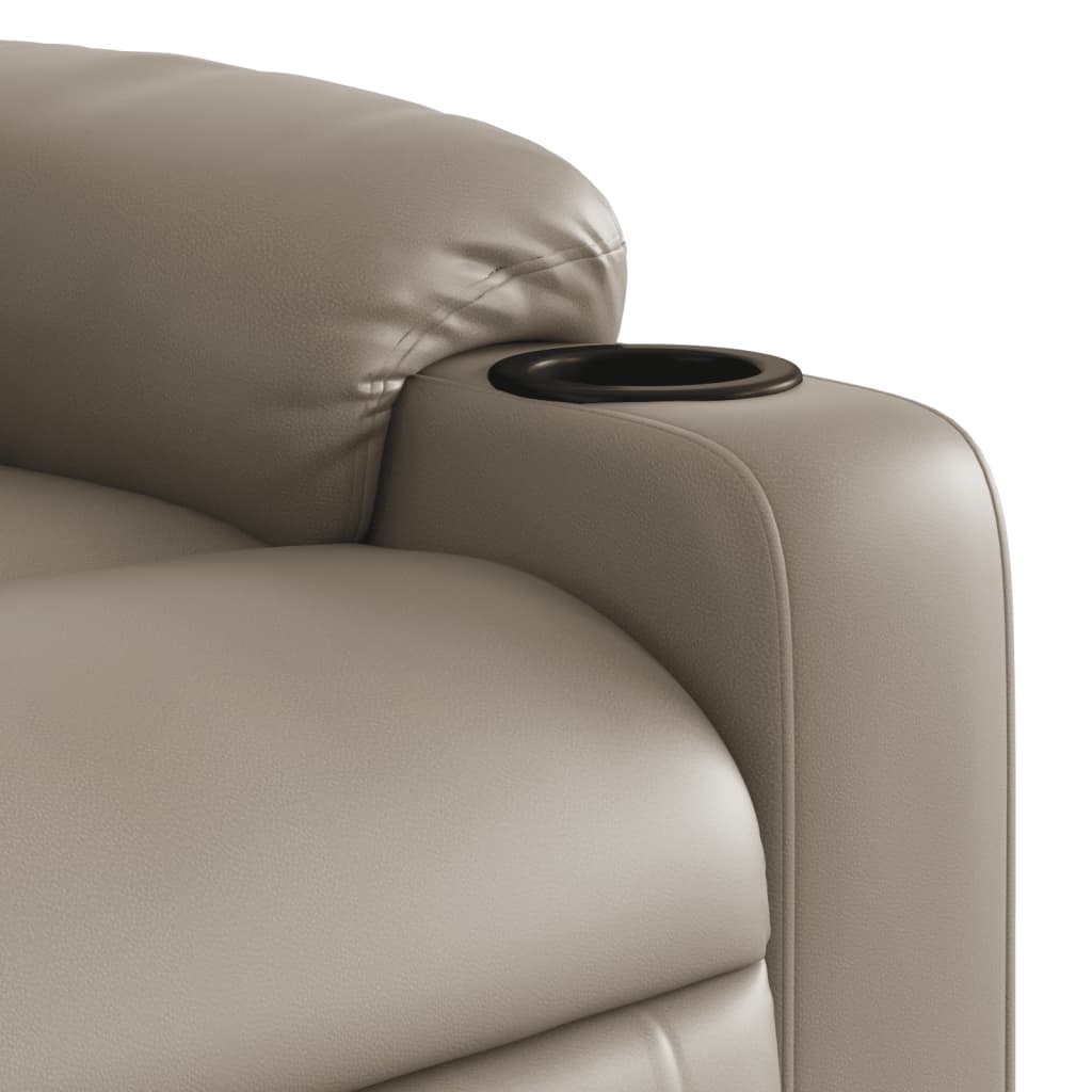 vidaXL Elektryczny fotel rozkładany, cappuccino, obity sztuczną skórą