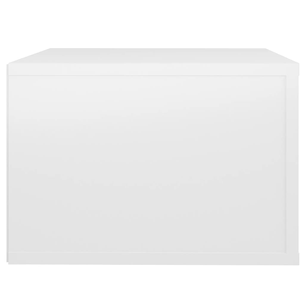 vidaXL Wisząca szafka nocna, biały o wysokim połysku, 50x36x25 cm