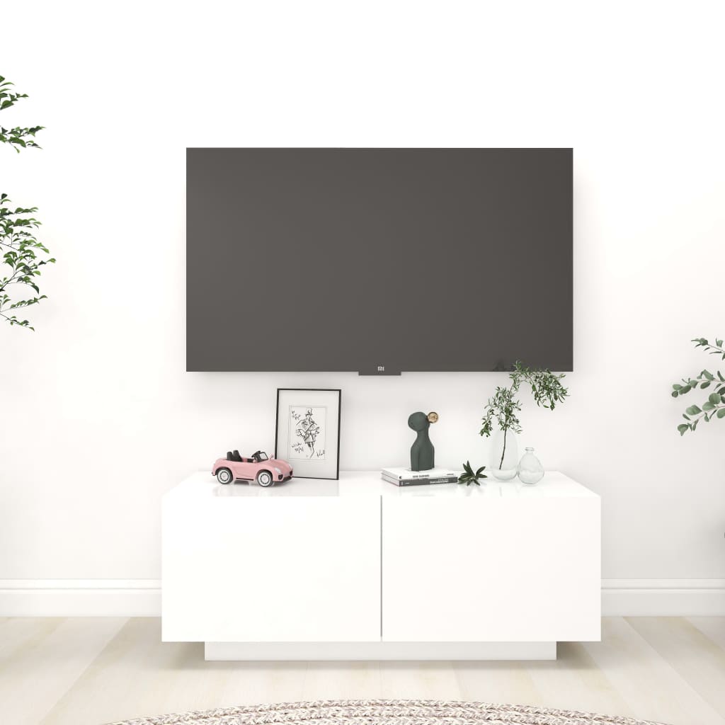 vidaXL Szafka pod TV, biała, 100x35x40 cm, materiał drewnopochodny