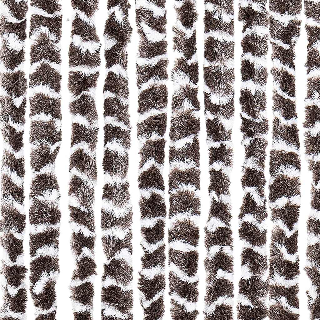 vidaXL Zasłona przeciwko owadom, brązowo-biała, 100x200 cm, szenil