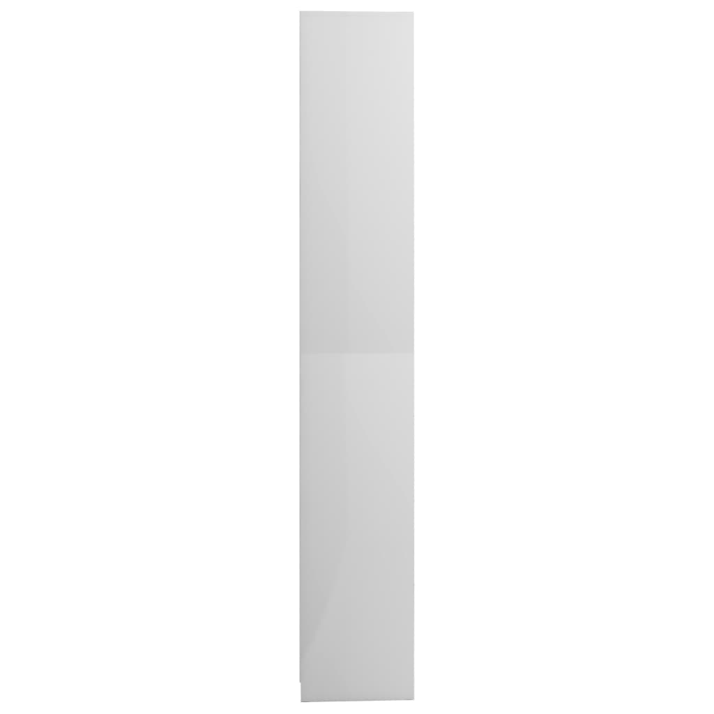 vidaXL Szafka łazienkowa, biała, połysk, 30x30x183,5 cm, płyta wiórowa