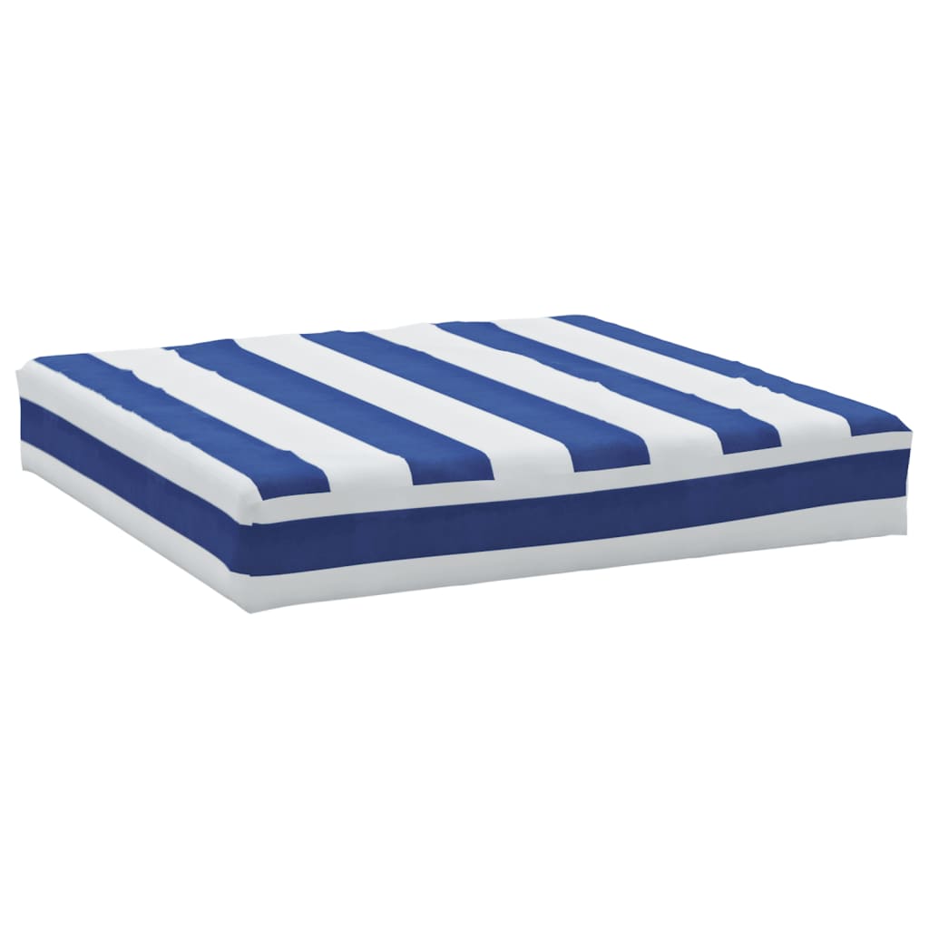 vidaXL Poduszka na palety, niebiesko-białe paski, 60x60x8 cm, Oxford