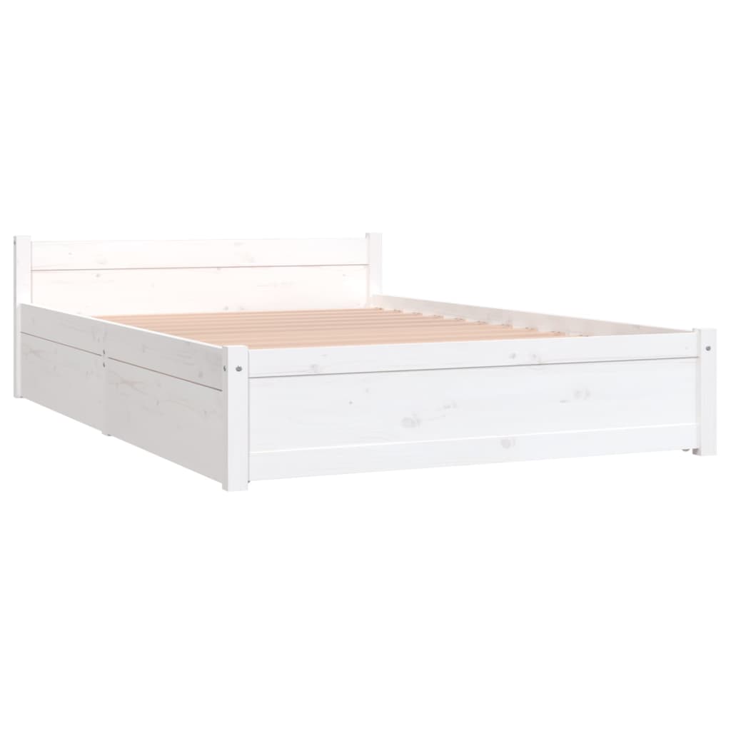 vidaXL Rama łóżka z szufladami, biała, 120x190 cm