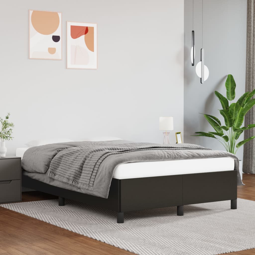 vidaXL Rama łóżka, czarna, 120x190 cm, sztuczna skóra