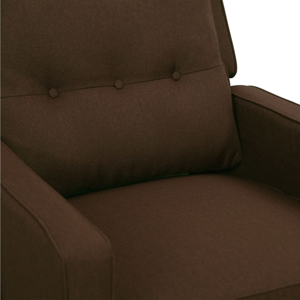 vidaXL Fotel masujący, ciemnobrązowy, obity tkaniną