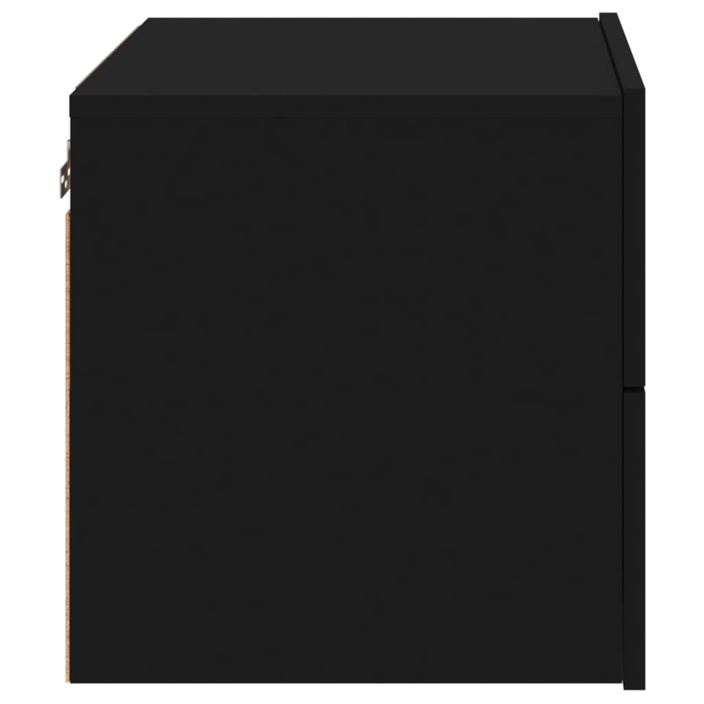 vidaXL Wisząca szafka nocna z podświetleniem LED, czarna