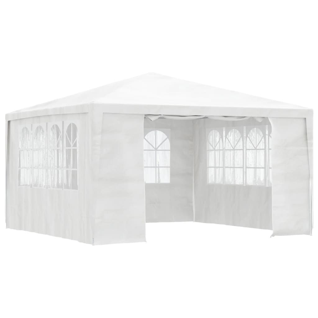 vidaXL Namiot imprezowy ze ściankami, 4x4 m, biały, 90 g/m²