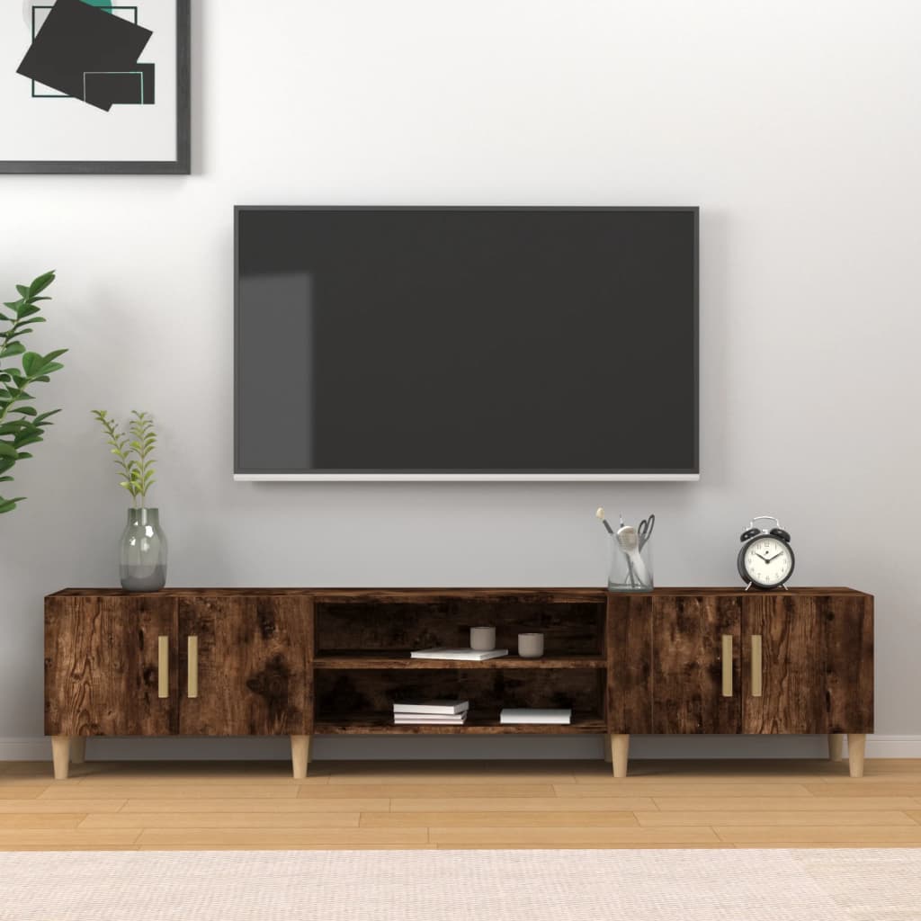 vidaXL Szafka pod TV, przydymiony dąb, 180x31,5x40 cm