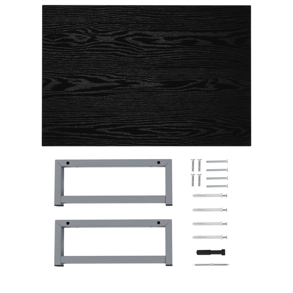 vidaXL Mebel łazienkowy, czarny, 60 x 40 x 16,3 cm