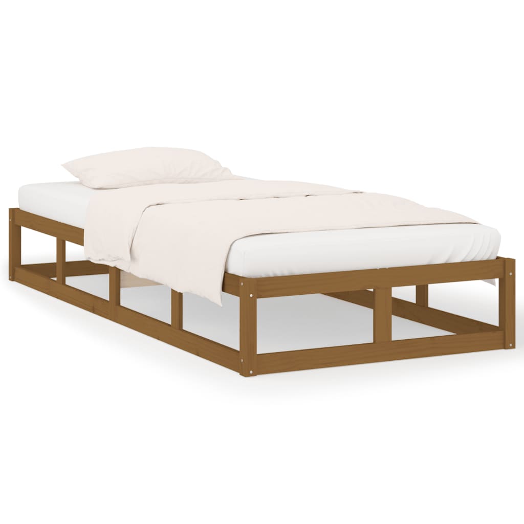 vidaXL Rama łóżka, miodowy brąz, 90 x 200 cm, lite drewno
