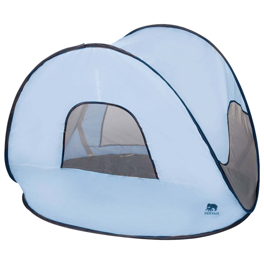 DERYAN Namiot plażowy typu pop-up z moskitierą, 120x90x80 cm, błękitny