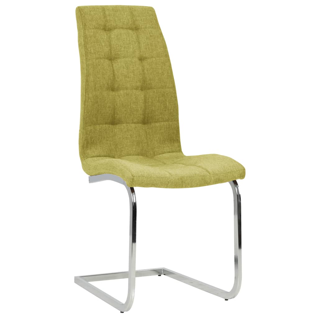 vidaXL Wspornikowe krzesła stołowe, 6 szt., zielone, obite tkaniną