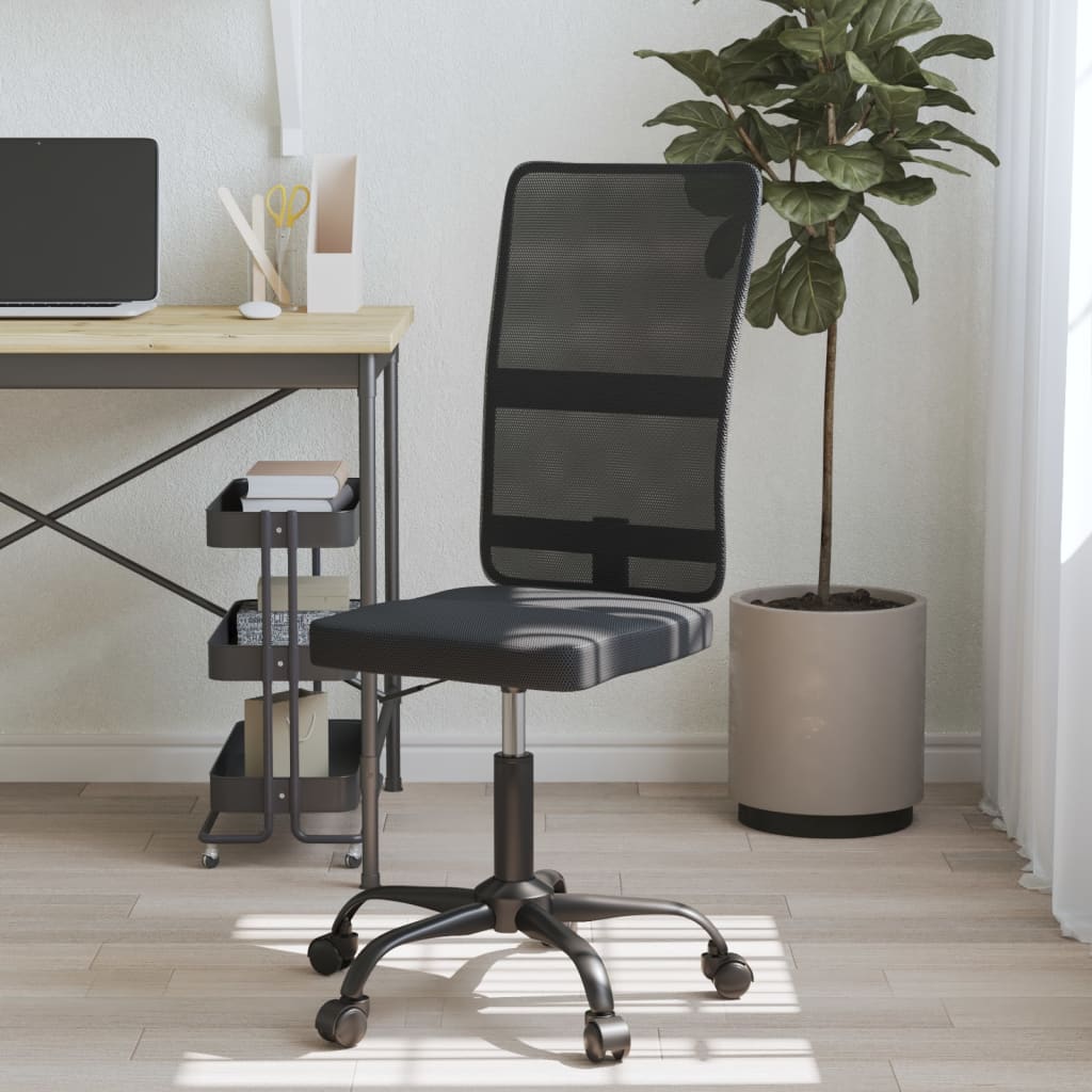 vidaXL Krzesło biurowe, czarne, z siatką