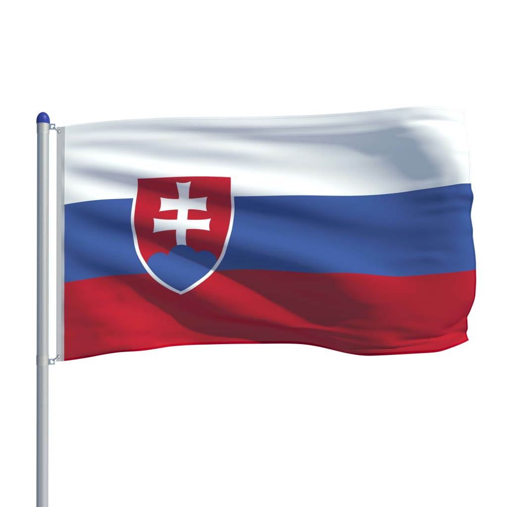 vidaXL Flaga Słowacji z aluminiowym masztem, 6 m