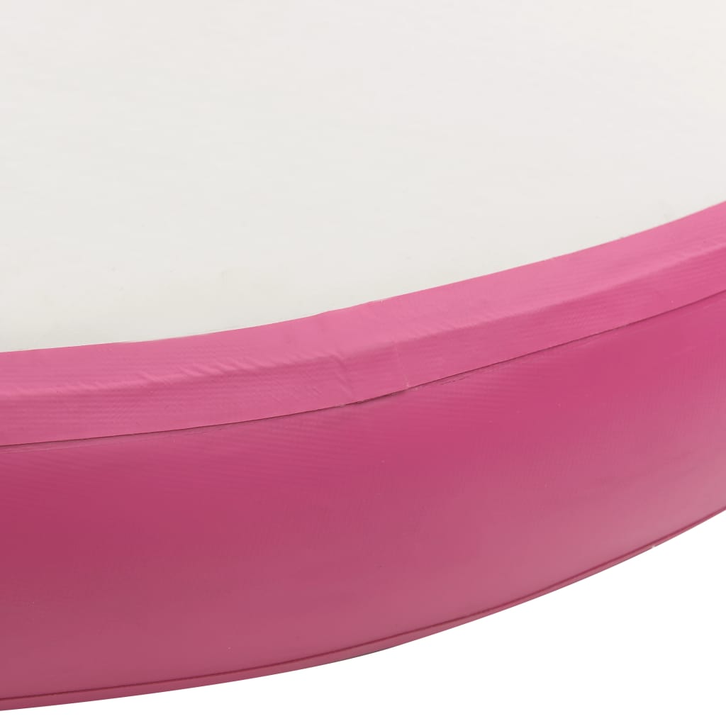 vidaXL Mata gimnastyczna z pompką, 100x100x20 cm, PVC, różowa