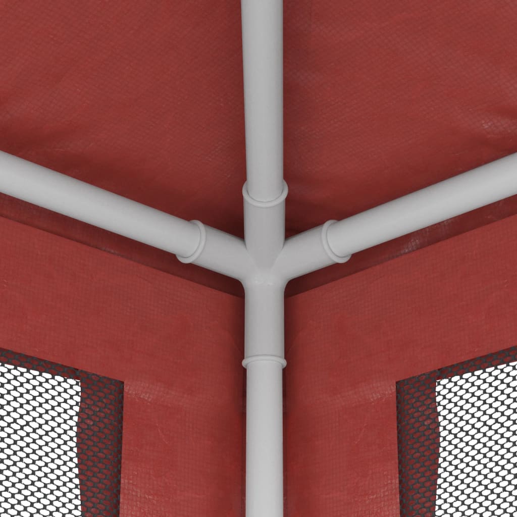 vidaXL Namiot imprezowy z 4 siatkowymi ścianami, czerwony, 2x2 m, HDPE
