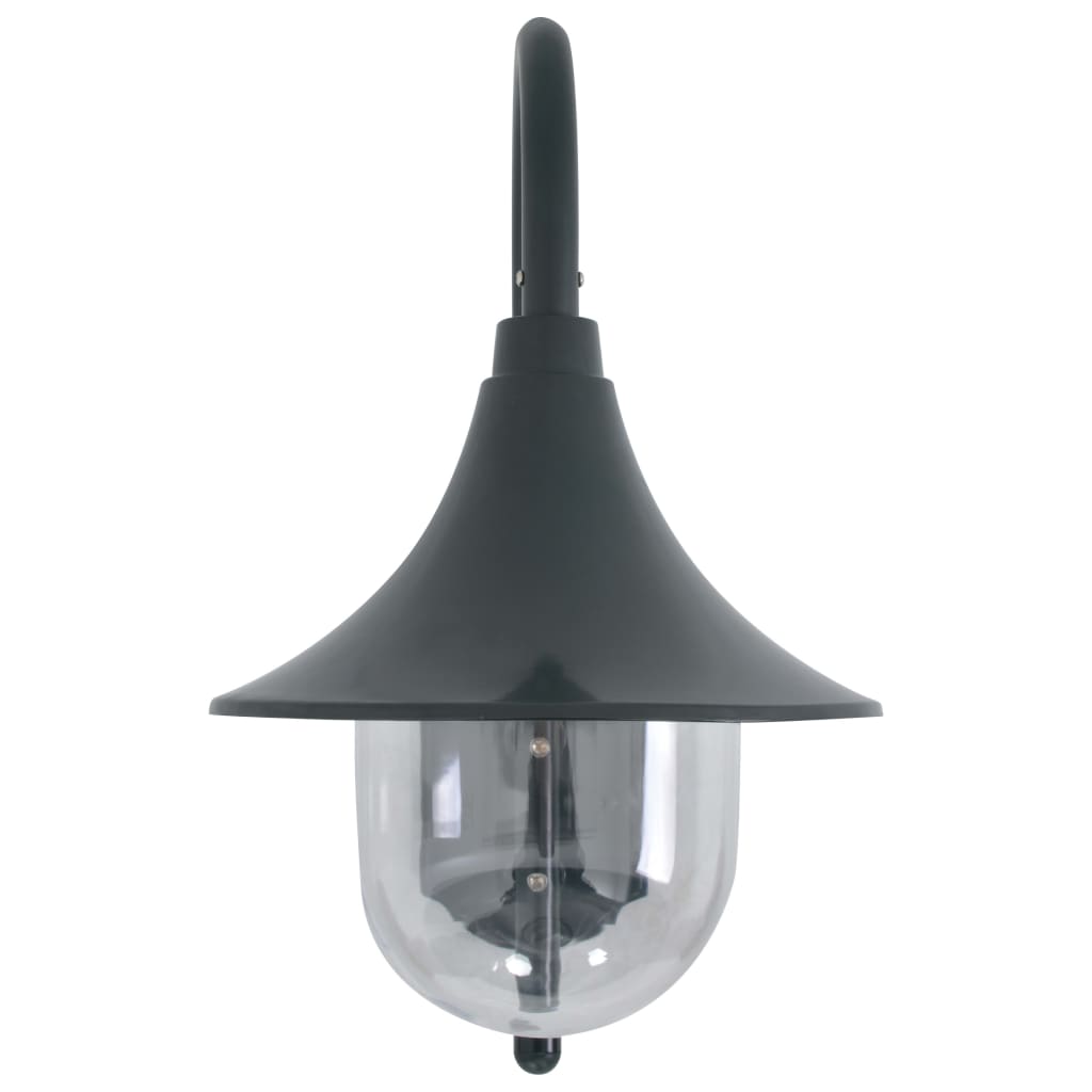 vidaXL Ścienna lampa ogrodowa, 42 cm, E27, aluminiowa, ciemnozielona
