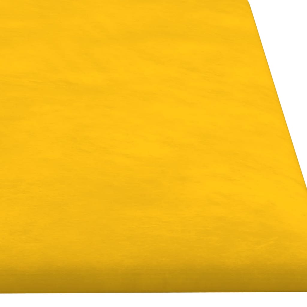 vidaXL Panele ścienne, 12 szt., żółte, 60x15 cm, aksamit, 1,08 m²