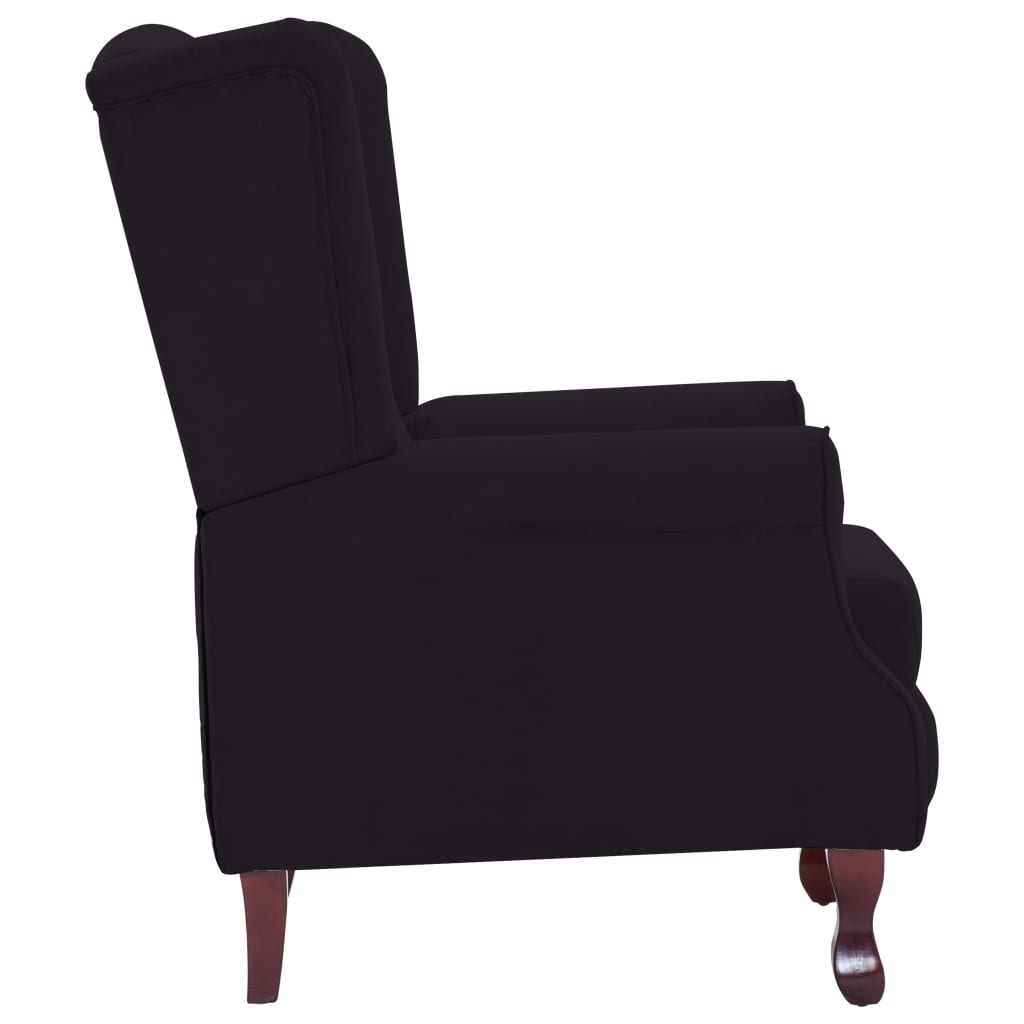 vidaXL Fotel rozkładany, czarny, tapicerowany tkaniną