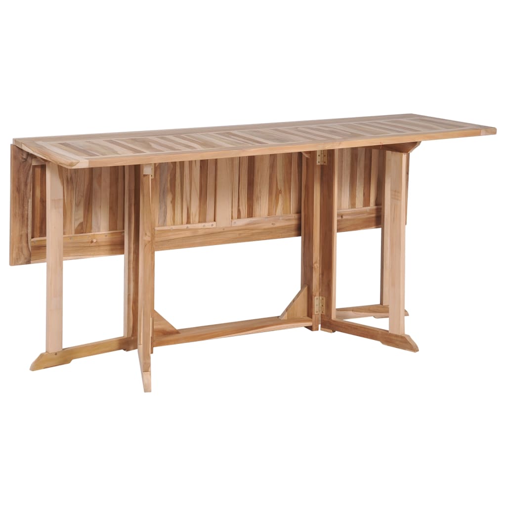 vidaXL Składany stół ogrodowy, 150x90x75 cm, lite drewno tekowe