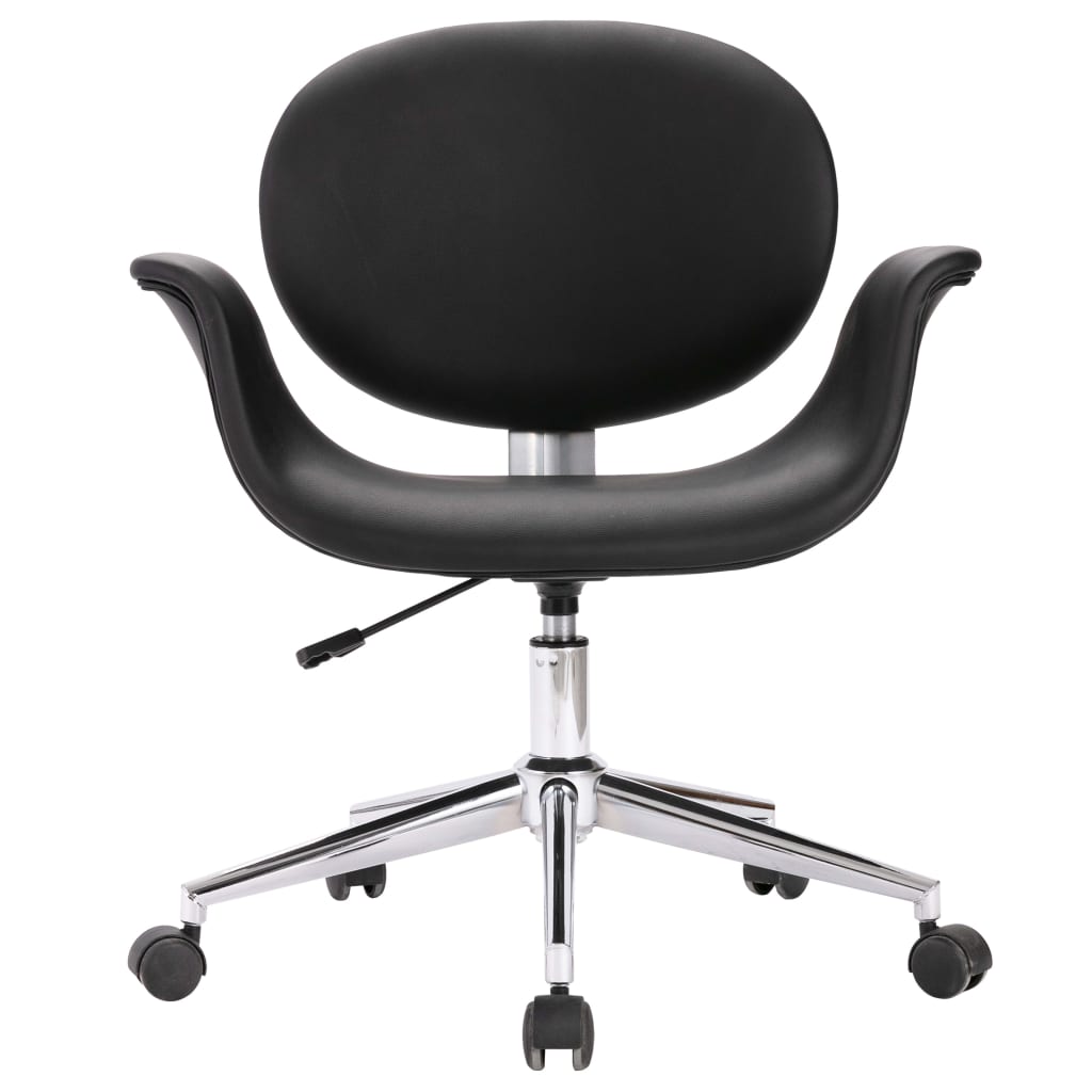 vidaXL Obrotowe krzesło stołowe, czarne, sztuczna skóra