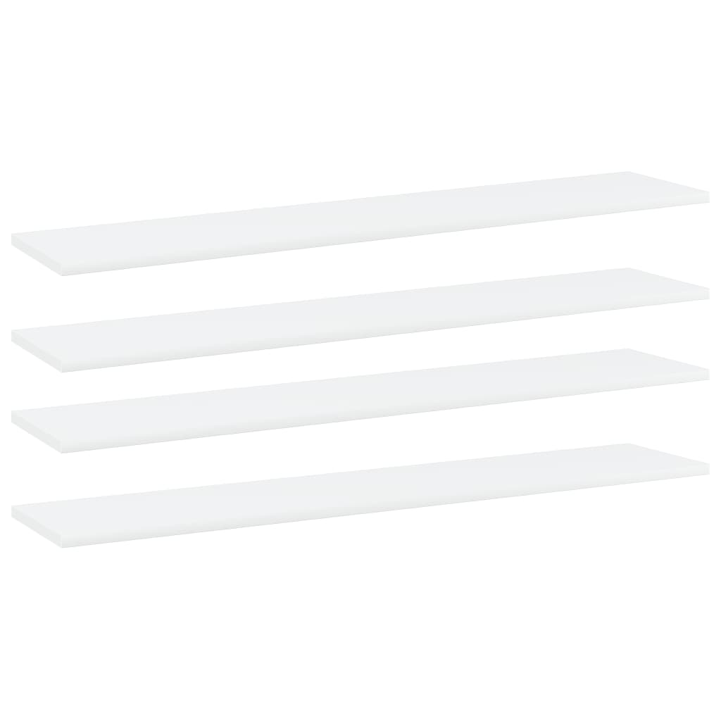 vidaXL Półki na książki, 4 szt., białe, 100x20x1,5 cm, płyta wiórowa