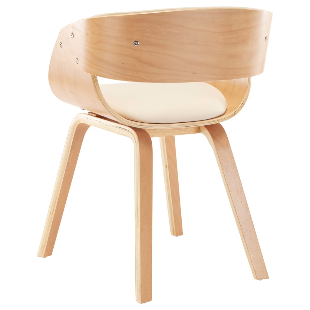 vidaXL Krzesła stołowe, 2 szt., kremowe, gięte drewno i sztuczna skóra