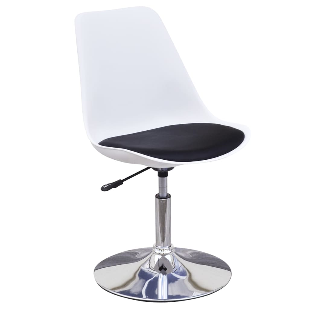 vidaXL Obrotowe krzesła stołowe, 2 szt., biało-czarne, sztuczna skóra