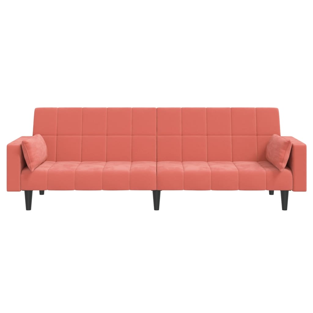 vidaXL 2-osobowa kanapa z 2 poduszkami, różowa, aksamitna