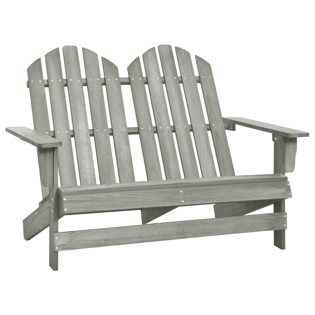 vidaXL 2-osobowe krzesło ogrodowe Adirondack, jodłowe, szare
