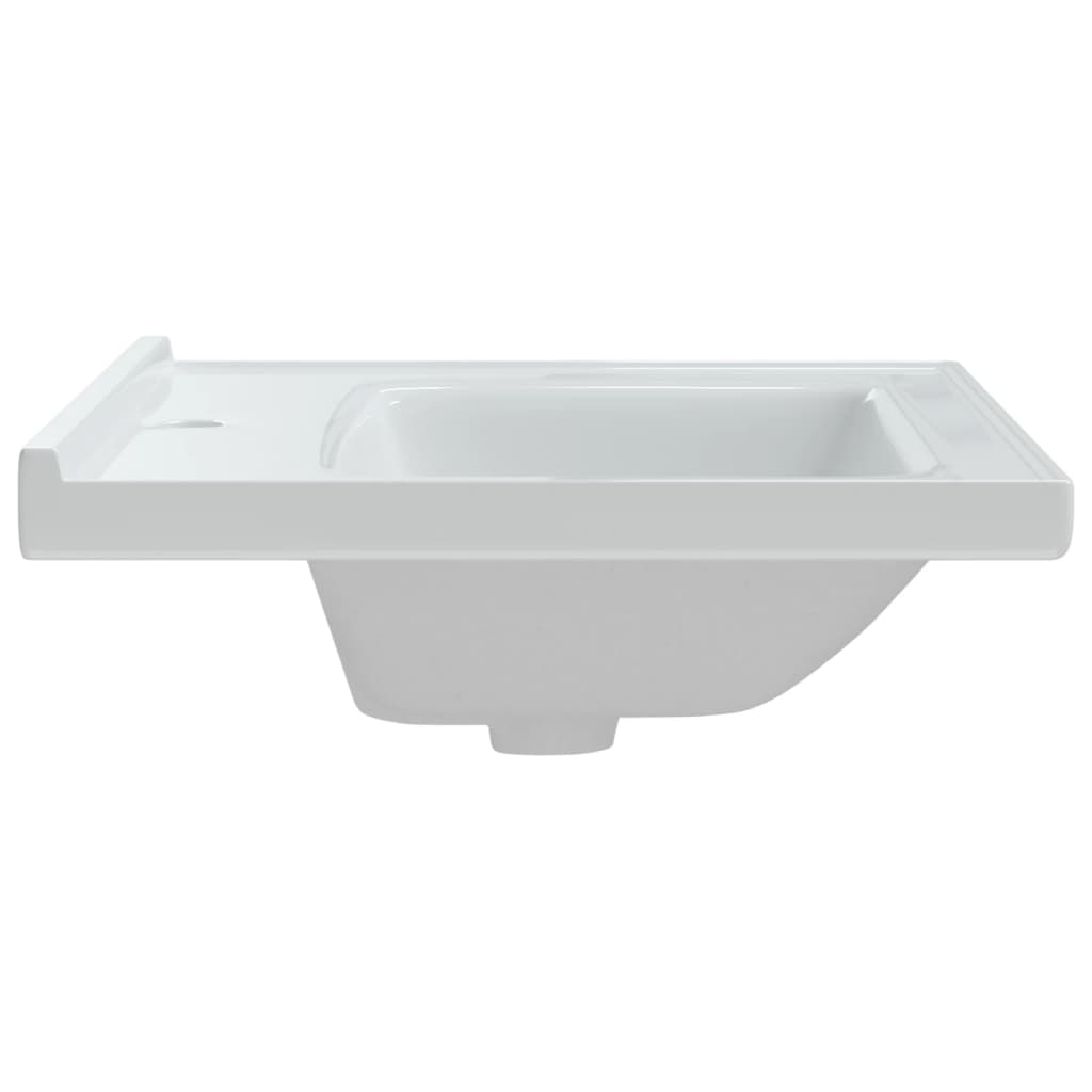 vidaXL Umywalka, biała, 61x48x19,5 cm, prostokątna, ceramiczna