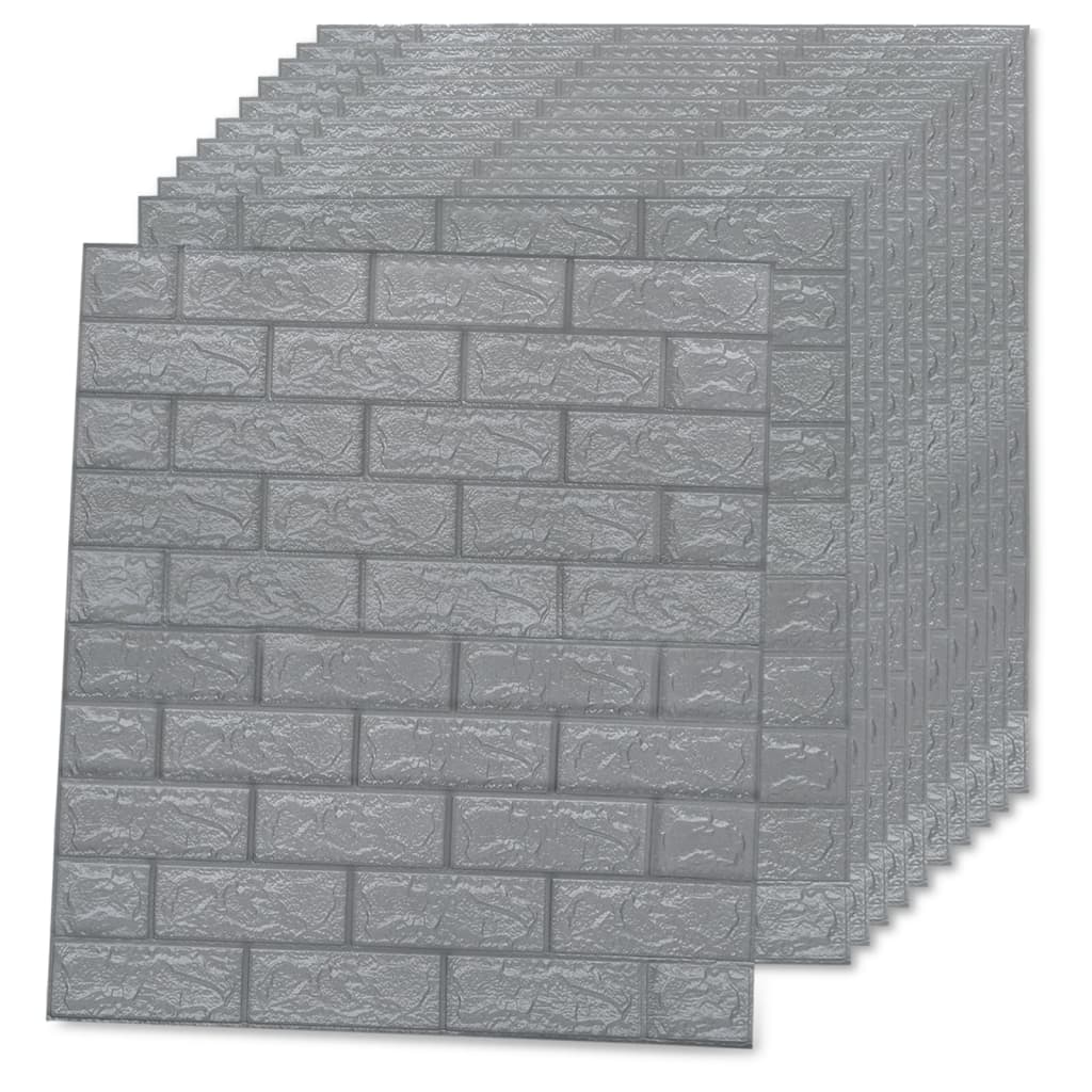 vidaXL Panele 3D z imitacją cegły, samoprzylepne, 40 szt., antracytowe