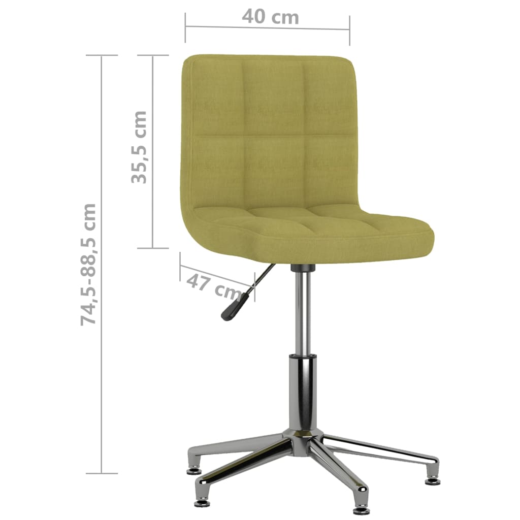 vidaXL Obrotowe krzesło stołowe, zielone, tapicerowane tkaniną