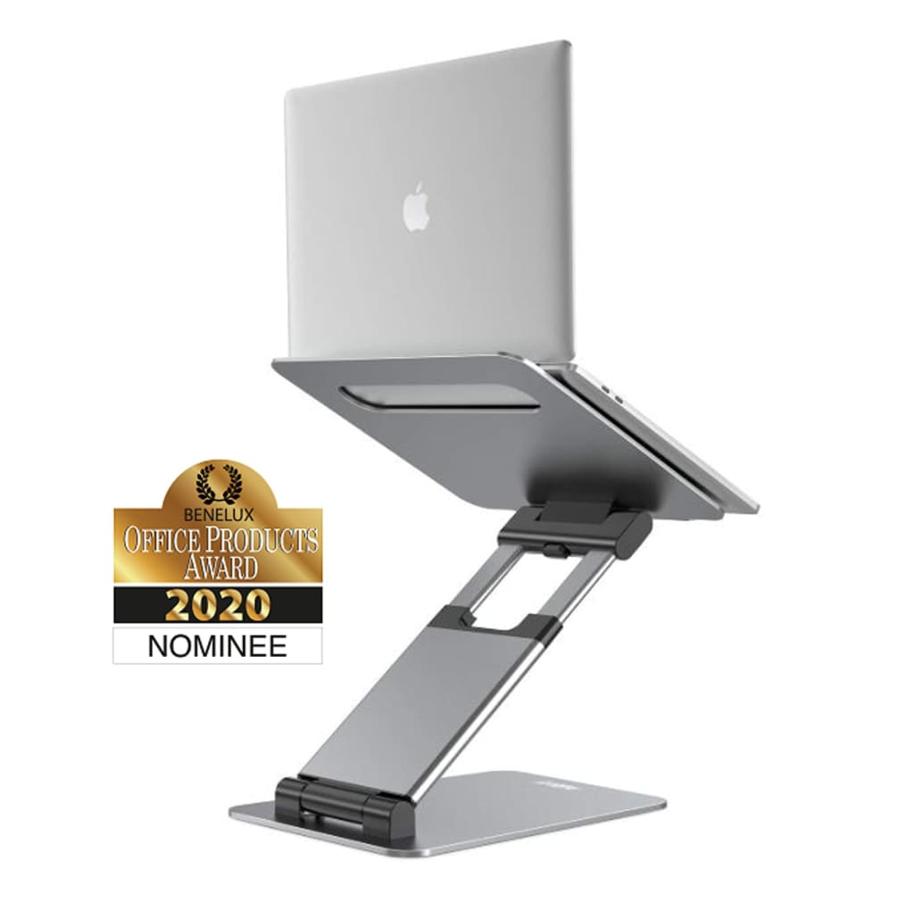 ErgoLine Regulowana podstawka pod laptop Tall, 28x28x10 cm, srebrna