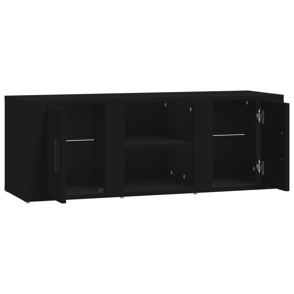 vidaXL Szafka pod TV, czarna, 100x31,5x35 cm, materiał drewnopochodny