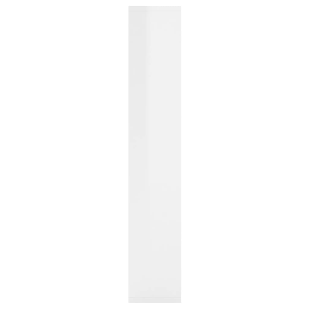 vidaXL Półka ścienna, biała, wysoki połysk, 36x16x90 cm