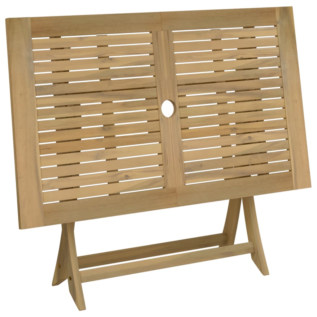 vidaXL Składany stół ogrodowy, 120x70x75 cm, lite drewno akacjowe