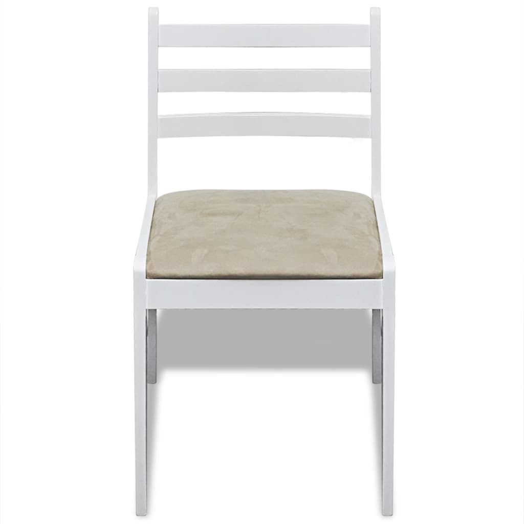 vidaXL Krzesła stołowe, 6 szt., białe, lite drewno i aksamit