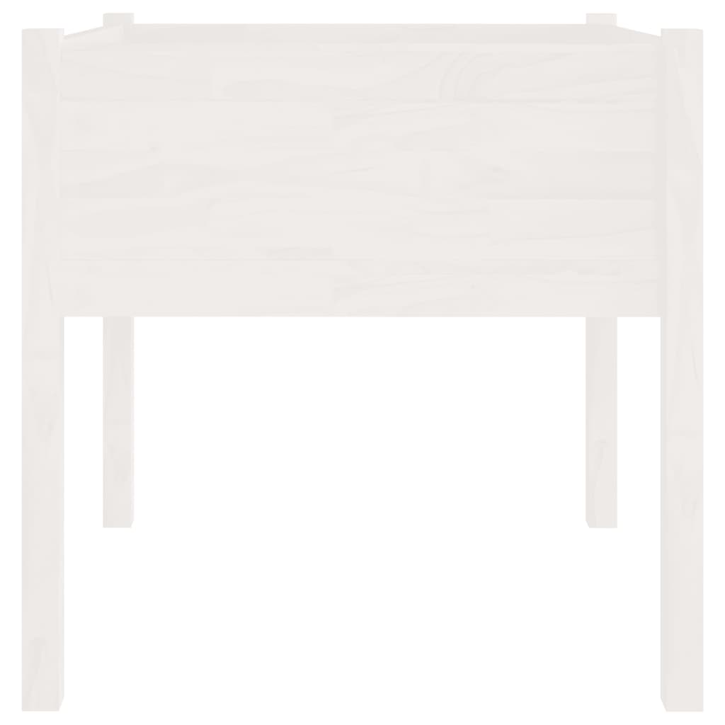 vidaXL Donica ogrodowa, biała, 70x70x70 cm, lite drewno sosnowe