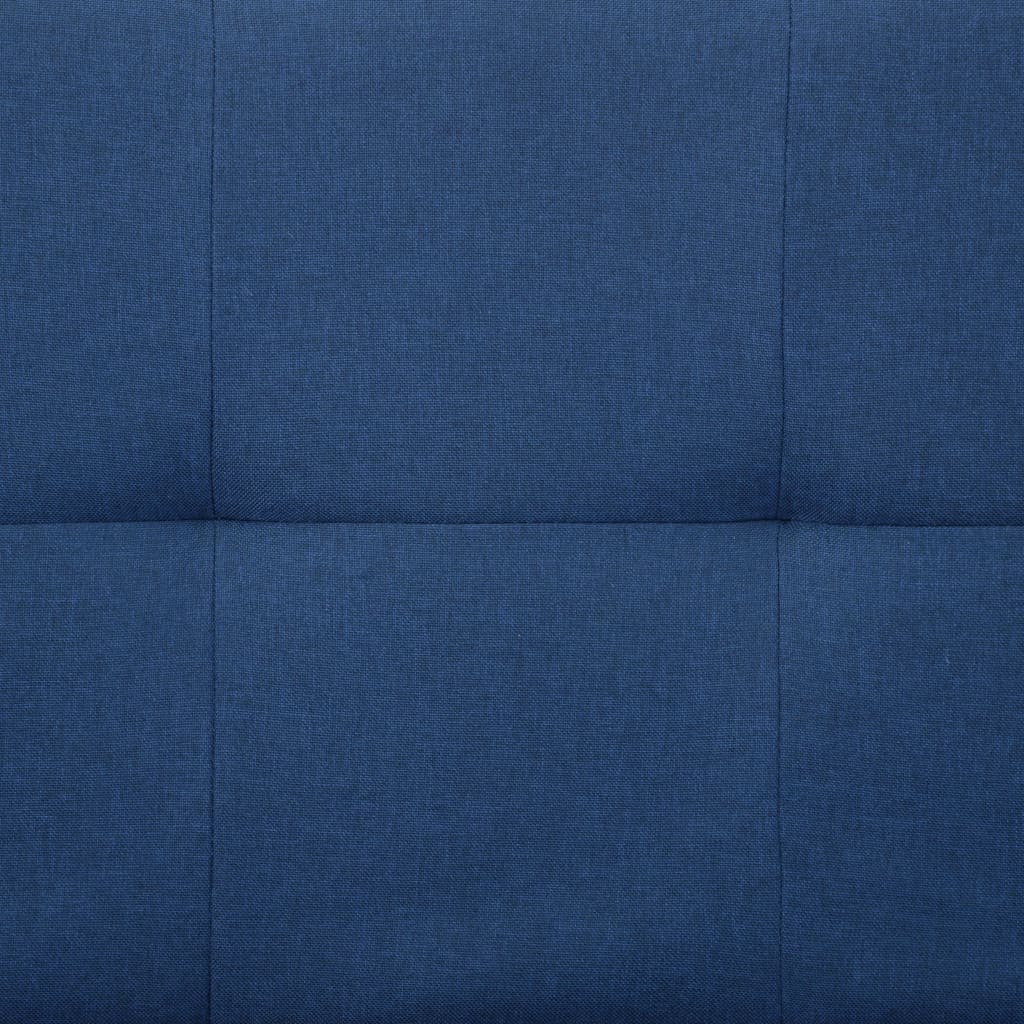 vidaXL Kanapa rozkładana z dwiema poduszkami, niebieska, poliester