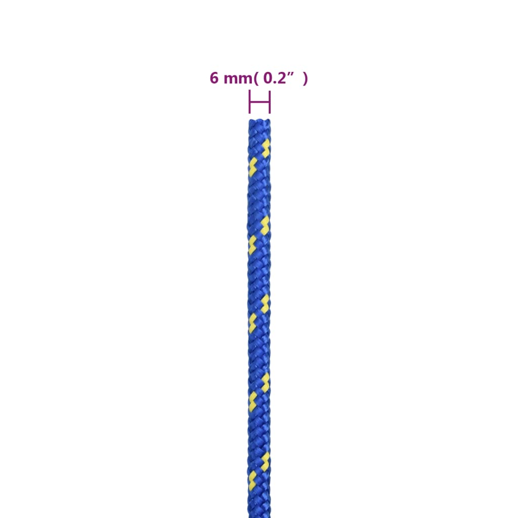 vidaXL Linka żeglarska, niebieska, 6 mm, 25 m, polipropylen