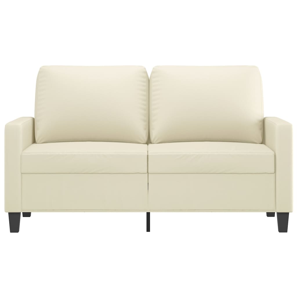vidaXL 2-osobowa sofa, kremowy, 120 cm, sztuczna skóra