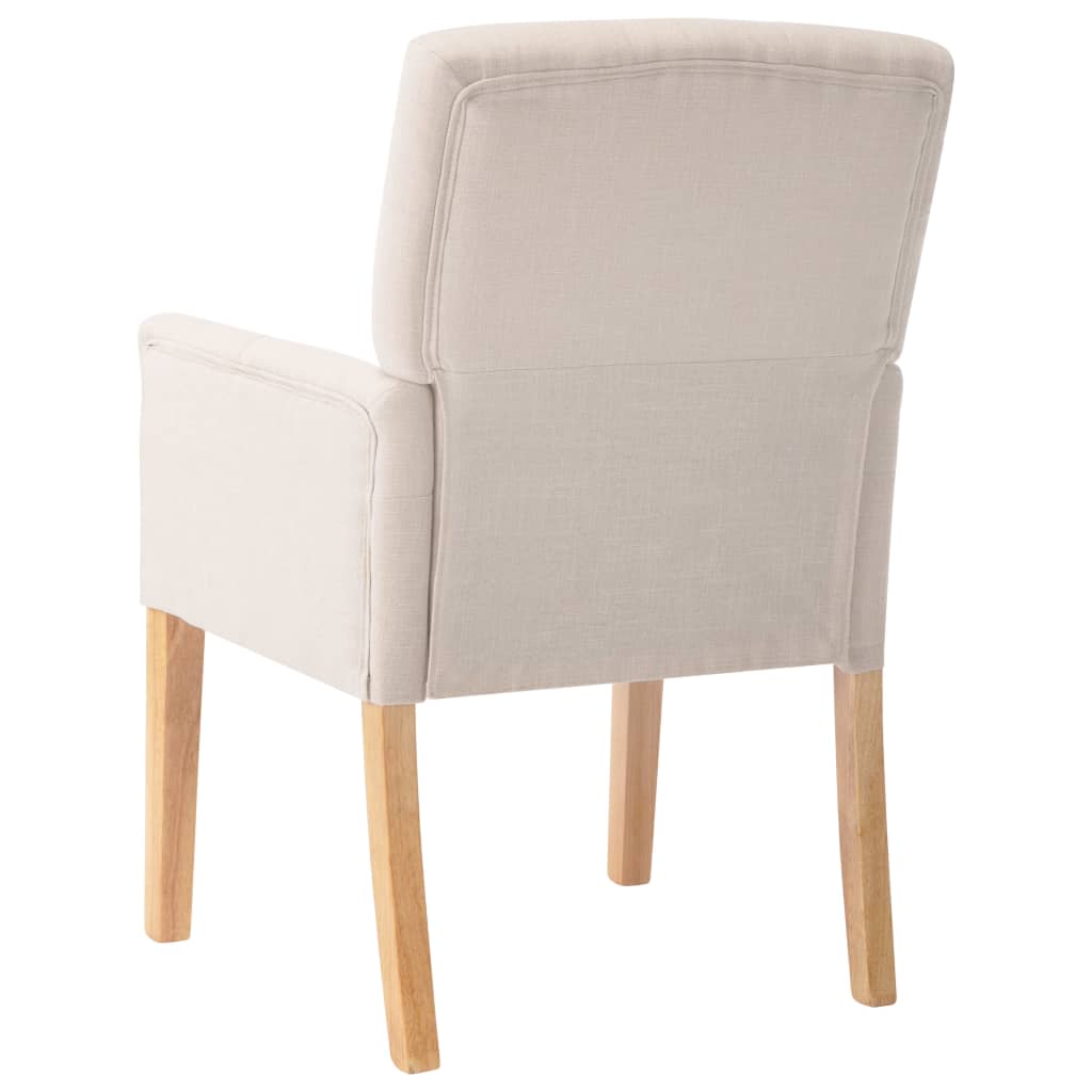vidaXL Krzesła stołowe z podłokietnikami, 6 szt., beżowe, tkanina