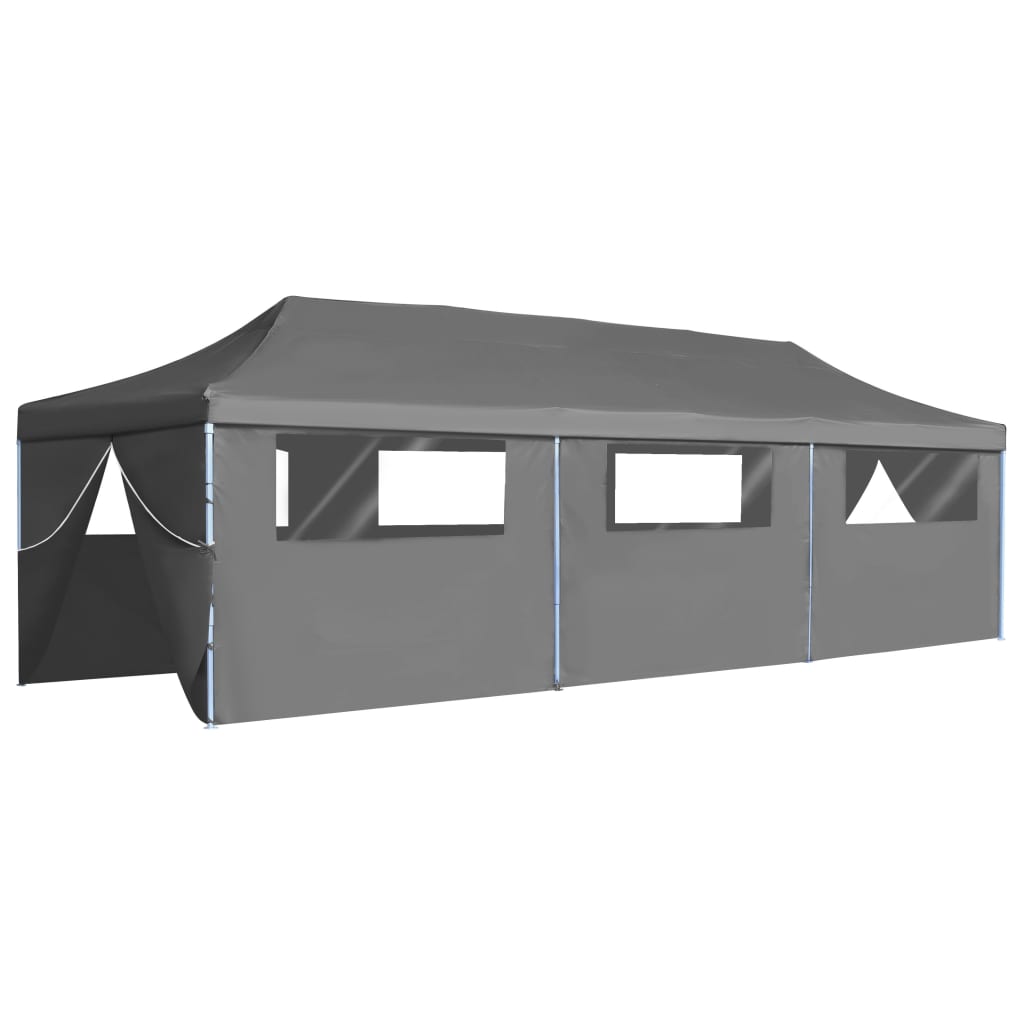 vidaXL Składany namiot z 8 ścianami bocznymi, 3 x 9 m, antracytowy