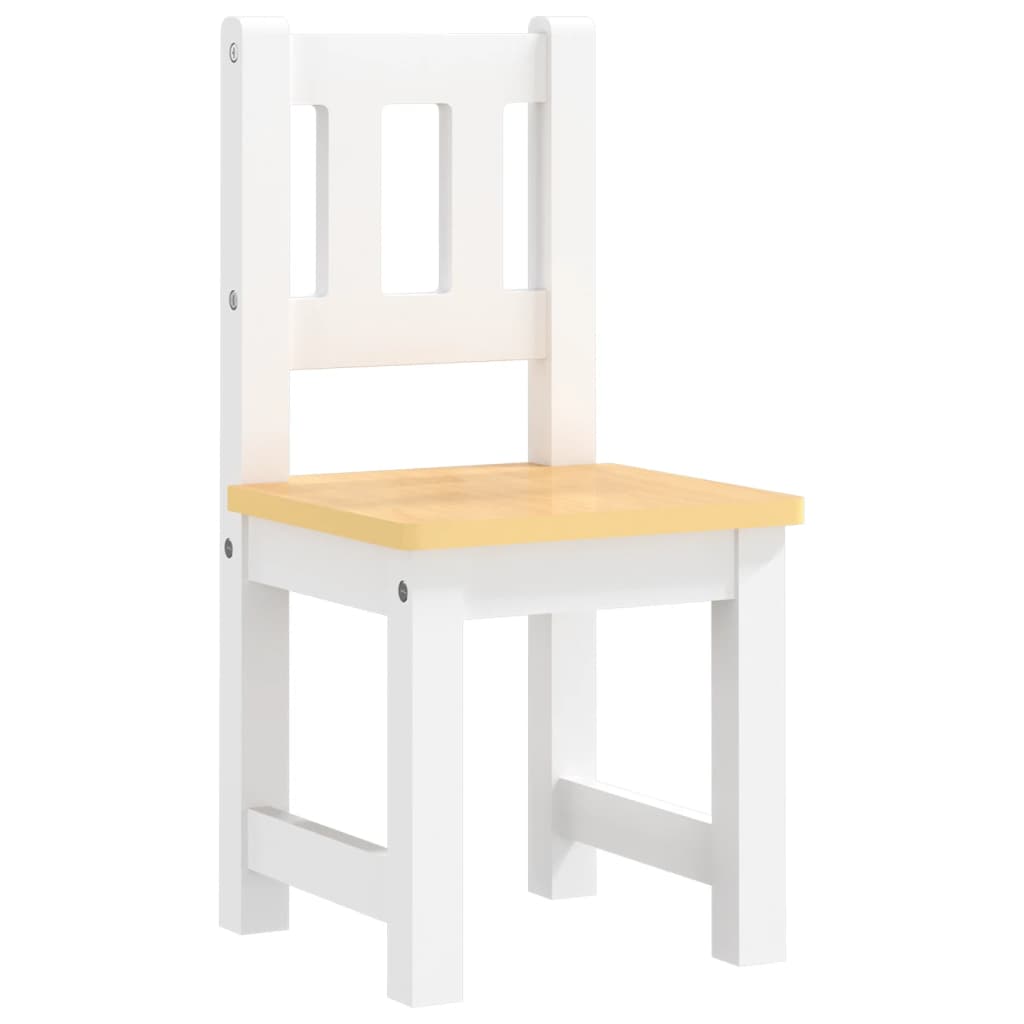 vidaXL 4-cz. zestaw dziecięcy, stolik i krzesła, biało-beżowy, MDF